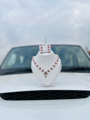 Silver Necklace with Earrings