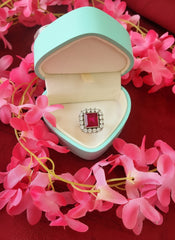 Silver Cut Stone Ring