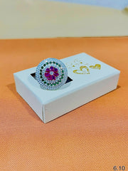 Silver Multicolour Ring