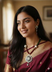 Silver Necklace with earrings