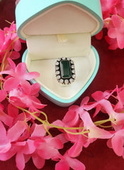 Silver Cut Stone Ring