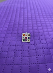 Silver Navratan Square Ring