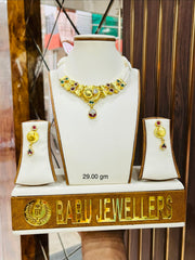 Silver Gold Plated Necklace with Earrings