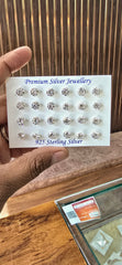 Silver Solitaire Earing Pair